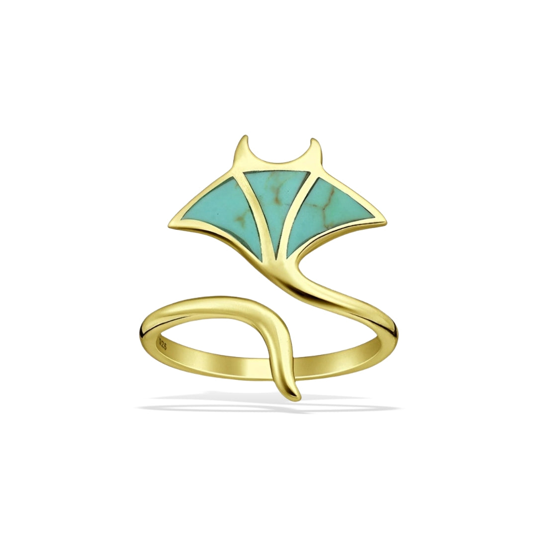Türkis Manta Ring (925)