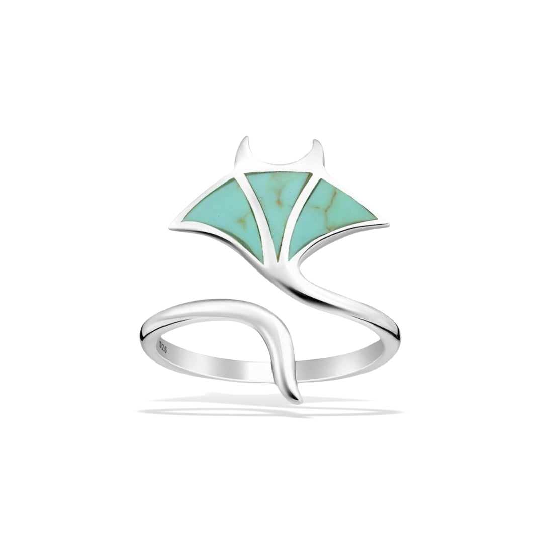Türkis Manta Ring (925)